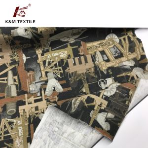 Pólý/bómullarefni 55% bómull 45% pólýester CVC prentað Jersey efni