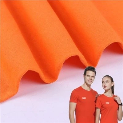Hágæða sérsniðin litur Plain Dye Stretch 100% bómull Single Jersey efni fyrir stuttermabol Sauma Polo Shirt